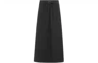 美洋 纯色高腰直筒纯色休闲长裙 女款 深灰色