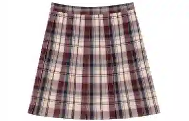 东鲸岁时记 高腰格子百褶半身裙 女款