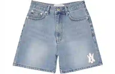 acme de la vieADLV A Logo Emblem Patch Denim Short Pants Blue