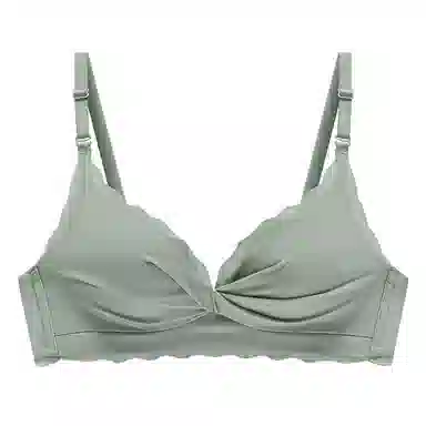 欧迪芬 冰丝亲肤侧收副乳薄款甜美褶皱文胸 女款