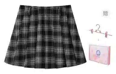 东鲸岁时记 港风学院风学姐感修身伯克利半裙松弛感温柔风格纹休闲短裙 春秋季 女款 礼盒装 黑灰色格裙
