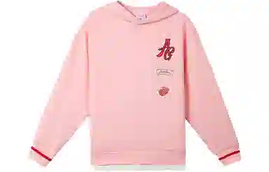 安踏 童装 字母印花连帽套头卫衣 女童 樱花粉