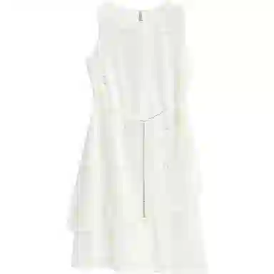 爱依服 法式蕾丝圆领中长款无袖连衣裙 女款 杏