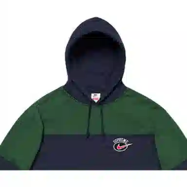 Supreme x Nike SS19 Striped Hoodie Navy
