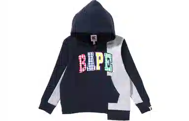 BAPE Gingham Check Patch Pullover Hoodie