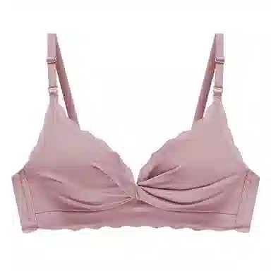 欧迪芬 冰丝亲肤侧收副乳薄款甜美褶皱文胸 女款