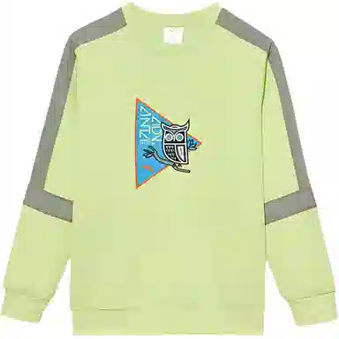 安踏儿童 拼色字母图案印花圆领卫衣 儿童款 华青绿