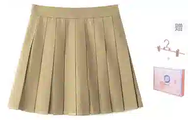 东鲸岁时记 学姐感文艺风纯色高腰修身辣妹风短款简约百褶裙舒适休闲短裙  春秋季 女款 礼盒装 灰色