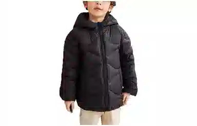 鸭鸭 童装 纯色连帽轻薄短款羽绒服 儿童款