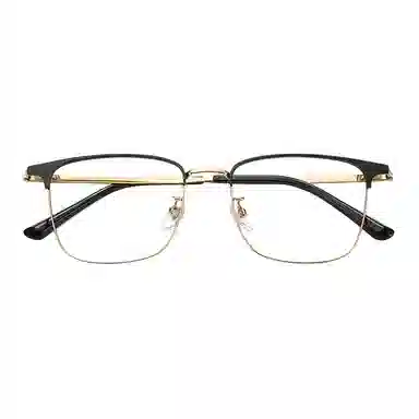 【可配度数】 苍木优品 时尚商务半框防蓝光近视眼镜专业配散光防蓝光超轻纯钛眼睛架 合金β钛 方形 光学镜架 男女同款情侣款
