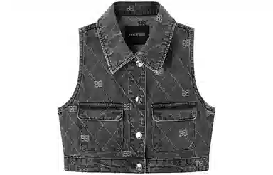 太平鸟 提花牛仔套装 女款 黑灰