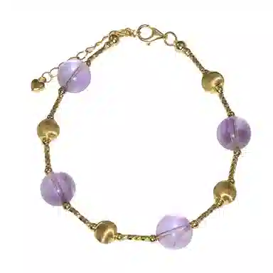 金杰福 满天星天然 紫水晶 猫眼珠小众设计百搭手链 女款