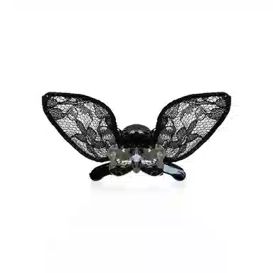 蒙妮 黑色精灵蝴蝶抓夹 布艺 发夹 女款