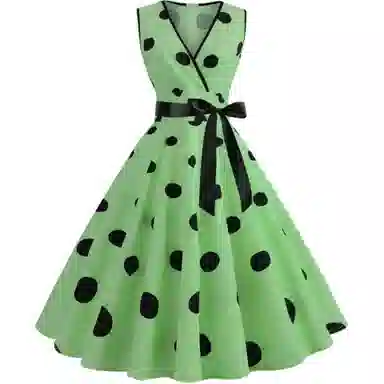 哒头下雨不愁 复古收腰舒适无袖连衣裙 女款