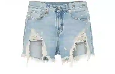 R13 Denim Shorts Blue