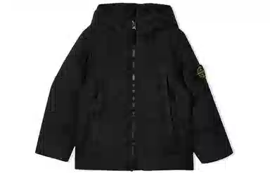 Stone Island FW21 Logo Down Jacket Kids Black