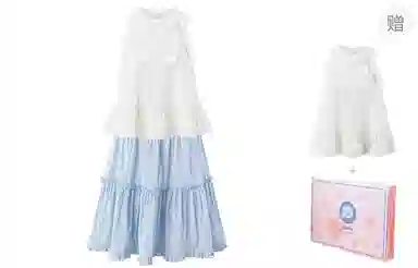 东鲸岁时记 海边度假风拉链无袖连衣裙 女款 白蓝