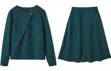 【dme】 纯色简约长袖卫衣休闲长裙裙装套装 女款