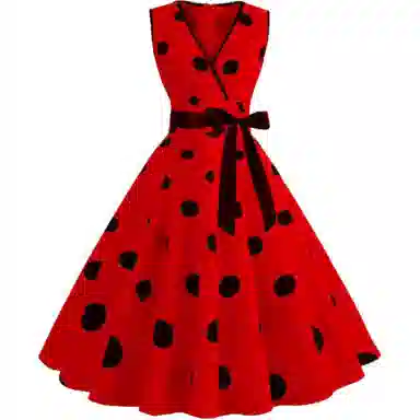 哒头下雨不愁 复古收腰舒适无袖连衣裙 女款