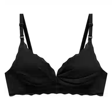 欧迪芬 冰丝亲肤侧收副乳薄款甜美褶皱文胸 女款