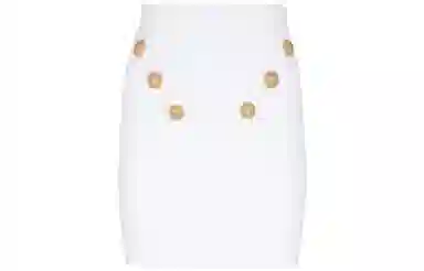 BALMAIN 6-Button Knit Skirt