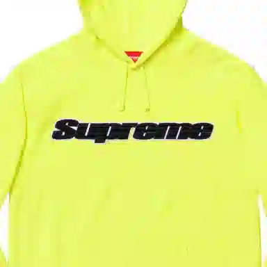 Supreme SS19 Chenille Hooded Sweatshirt Neon Yellow