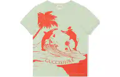 Gucci Kids Whale Print T-Shirt Green