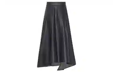 美洋 纯色不规则高腰半身裙