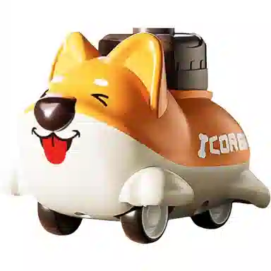 安可托 卡通动物手指按压式惯性柯基回力车 早教益智玩具