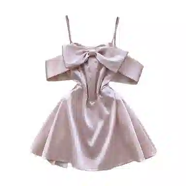 JUFU Bowknot Mini Dress Pink