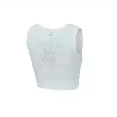 中国李宁 肆意生长 花卉圆领修身短款运动背心 女款 乳白色