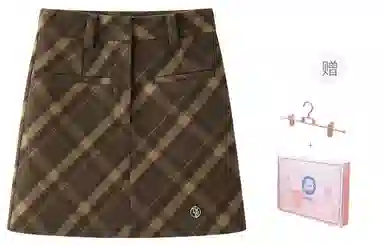 东鲸岁时记 辣妹风高级感伯克利半裙职场微辣学姐感高腰修身包臀经典格纹学院风休闲短裙 春秋季 女款 礼盒装 红格