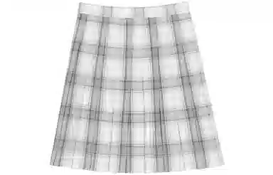 东鲸岁时记 格纹百褶高腰半身裙 女款