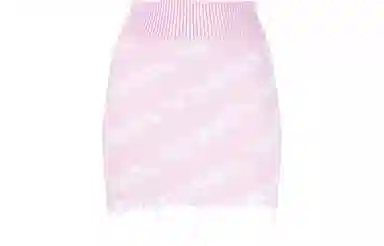 Vetements Logo Jacquard Skirt Pink