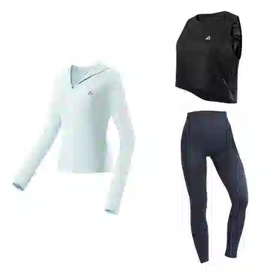 匹克 纯色瑜伽训练运动健身套装 女款