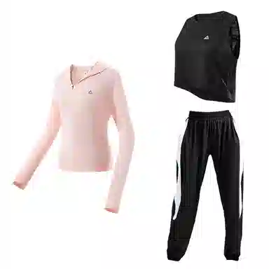 匹克 健身瑜伽服运动服外套背心运动裤三件套健身套装 女款