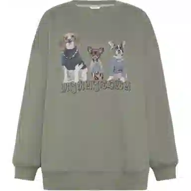 美洋 加绒保暖可拆卸链条字母/数字/文字常规卫衣 女款