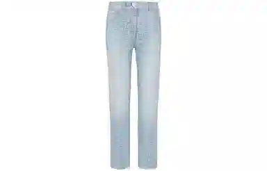 BALMAIN Pantaloni denim Balmain Monogram Straight albastri