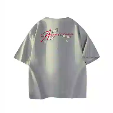 MJ STYLE Vintage Embroidered Logo T-Shirt
