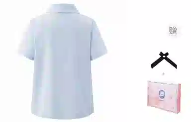 东鲸岁时记 纯色休闲简约衬衣小个子衬衫 女款 礼盒装 蓝色衬衫 买赠交叉领结