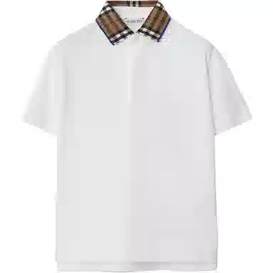 Burberry Kids Check Collar Polo Shirt