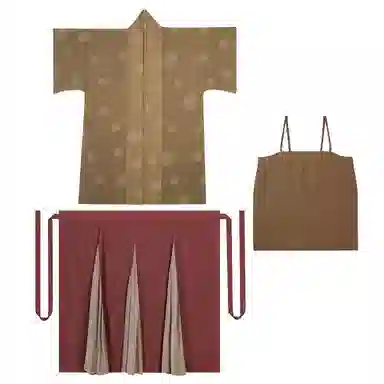 织造司 鸢茶 宋制长干寺半袖对襟长衫吊带改良三裥裙原创汉服 女款