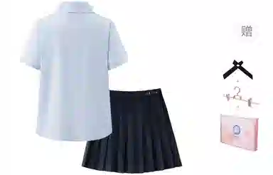 东鲸岁时记 纯色休闲简约衬衣小个子衬衫 女款 礼盒装 蓝色衬衫 买赠交叉领结