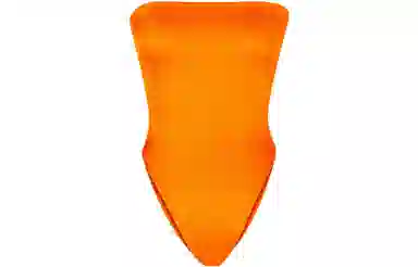 Saint Laurent FW22 Strapless Swimsuit Orange
