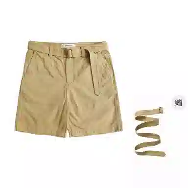 实年服工 单件手作系列 重磅水洗宽松纯色休闲透气五分工装短裤 男款