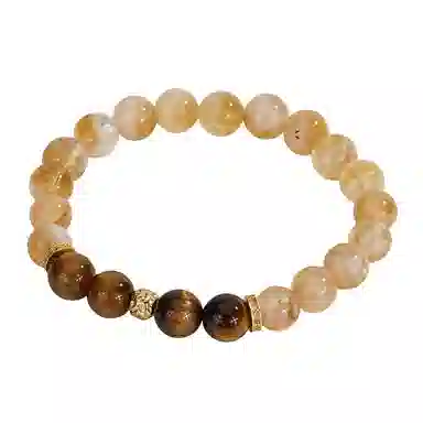 遇点 复古 #好运轻奢风气质小众优雅高级感设计日常天然 黄水晶 手串 女款