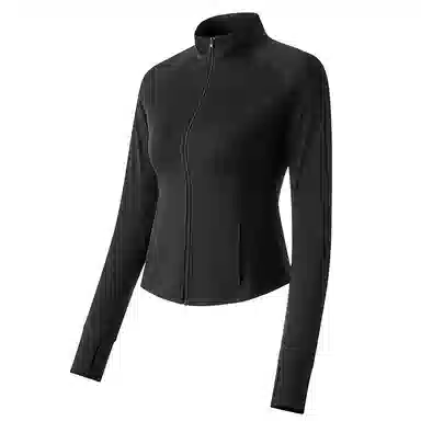 御茶家 简约纯色立领无帽收腰显瘦修身运动舒适透气徒步防紫外线户外休闲外套防晒服 女款