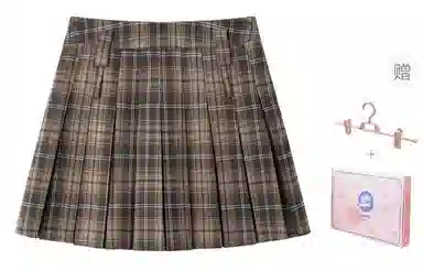 东鲸岁时记 格子中腰合身休闲短裙 女款 棕色