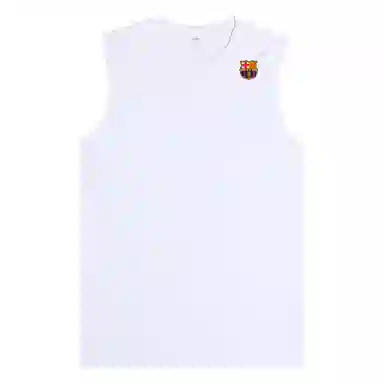 巴塞罗那足球俱乐部 重磅纯棉男士高端精梳棉篮球服加大码无袖背心 男女同款