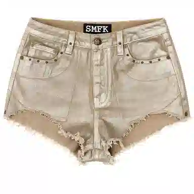 SMFK Ancient Myth Gold Denim Shorts